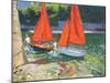 Girls with Sail Boats Looe, 2014-Andrew Macara-Mounted Giclee Print