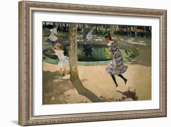 Girls with Skipping Ropes. Saltando a La Comba, 1907-Joaquín Sorolla y Bastida-Framed Giclee Print