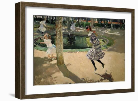 Girls with Skipping Ropes. Saltando a La Comba, 1907-Joaquín Sorolla y Bastida-Framed Giclee Print