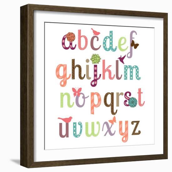 Girly Alphabet Set-Pink Pueblo-Framed Premium Giclee Print