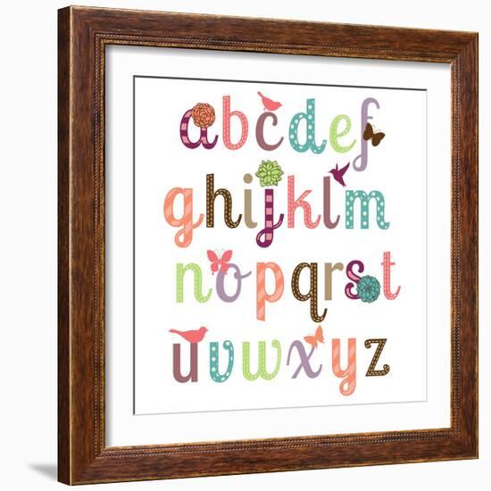 Girly Alphabet Set-Pink Pueblo-Framed Premium Giclee Print