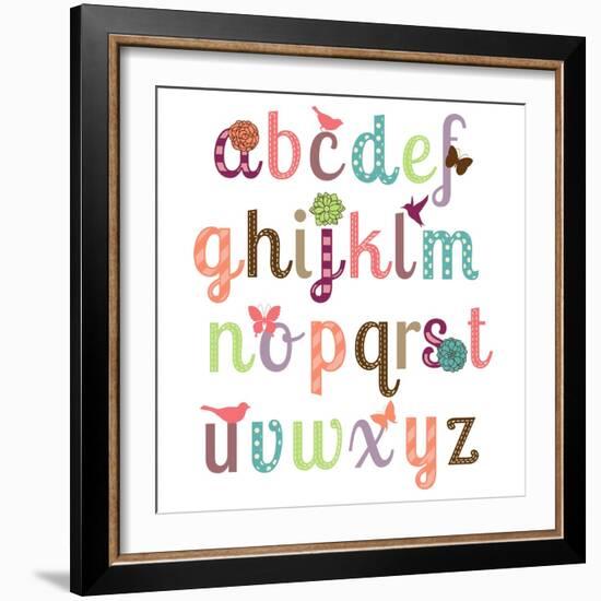 Girly Alphabet Set-Pink Pueblo-Framed Premium Giclee Print