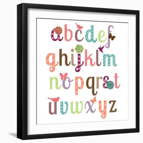 Girly Alphabet Set-Pink Pueblo-Framed Premium Giclee Print