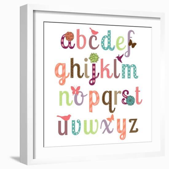 Girly Alphabet Set-Pink Pueblo-Framed Premium Giclee Print