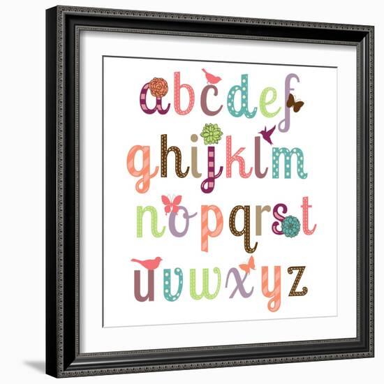 Girly Alphabet Set-Pink Pueblo-Framed Premium Giclee Print