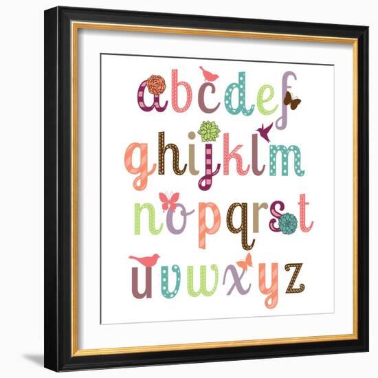 Girly Alphabet Set-Pink Pueblo-Framed Premium Giclee Print