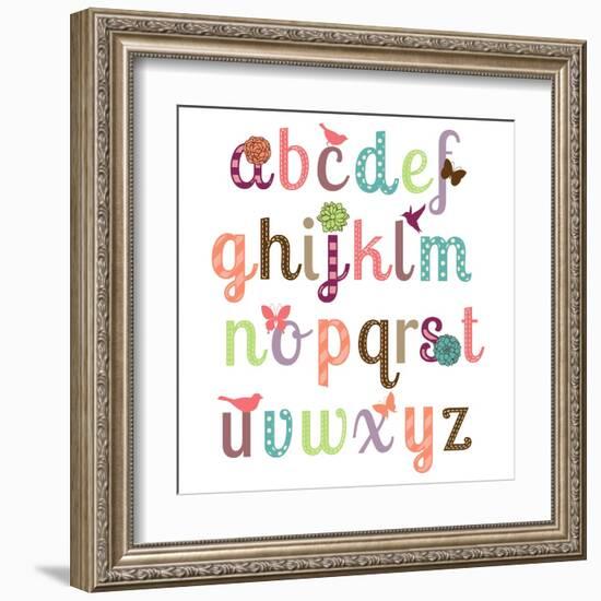 Girly Alphabet Set-Pink Pueblo-Framed Art Print