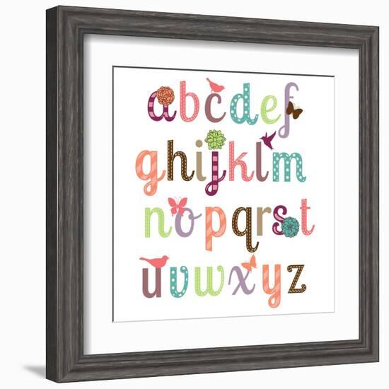 Girly Alphabet Set-Pink Pueblo-Framed Art Print