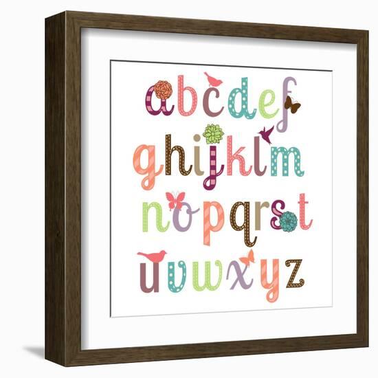 Girly Alphabet Set-Pink Pueblo-Framed Art Print