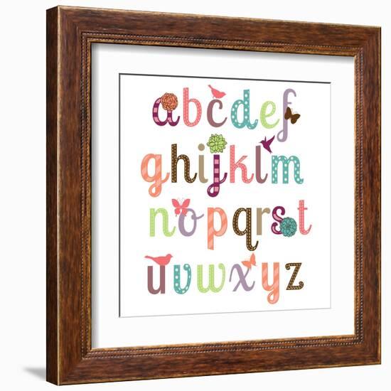 Girly Alphabet Set-Pink Pueblo-Framed Art Print