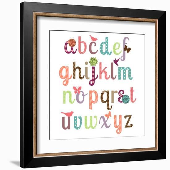 Girly Alphabet Set-Pink Pueblo-Framed Art Print