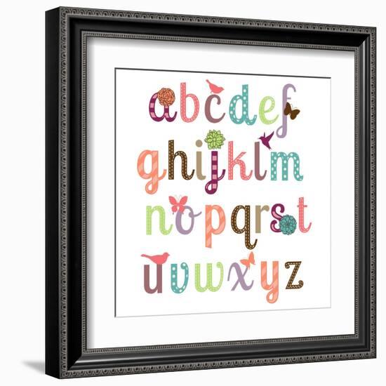 Girly Alphabet Set-Pink Pueblo-Framed Art Print