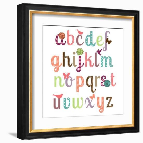 Girly Alphabet Set-Pink Pueblo-Framed Art Print