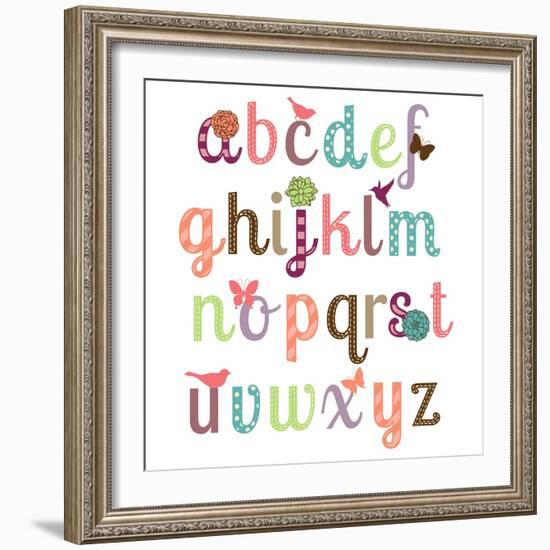 Girly Alphabet Set-Pink Pueblo-Framed Art Print