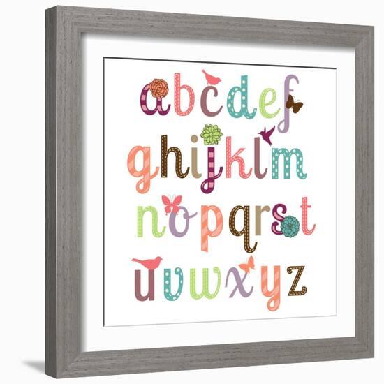 Girly Alphabet Set-Pink Pueblo-Framed Art Print