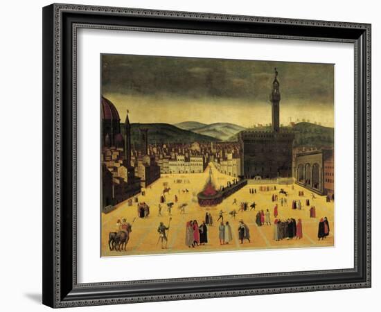 Girolamo Savonarola's Execution in Piazza Della Signoria in Florence-null-Framed Giclee Print