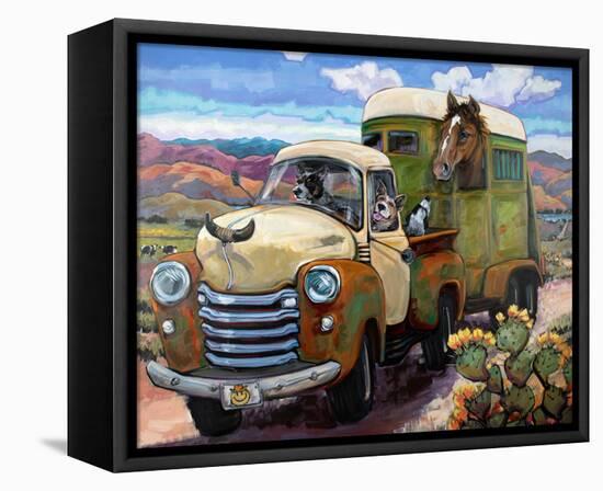 Git Along Lil Dogies-CR Townsend-Framed Stretched Canvas