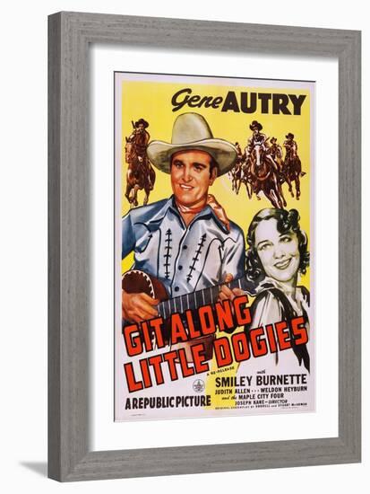 Git Along Little Doggies-null-Framed Art Print