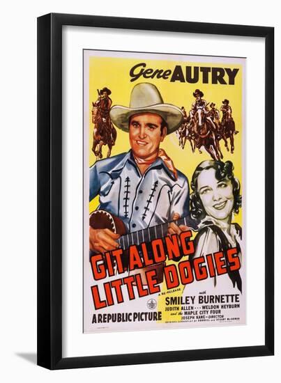 Git Along Little Doggies-null-Framed Art Print