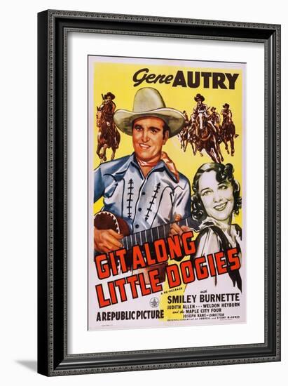 Git Along Little Doggies-null-Framed Art Print