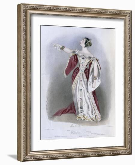 Giulia Grisi (1811-69) as Anna in 'Anna Bolena', from 'Recollections of the Italian Opera',…-Alfred-edward Chalon-Framed Giclee Print