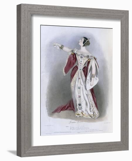 Giulia Grisi (1811-69) as Anna in 'Anna Bolena', from 'Recollections of the Italian Opera',…-Alfred-edward Chalon-Framed Giclee Print