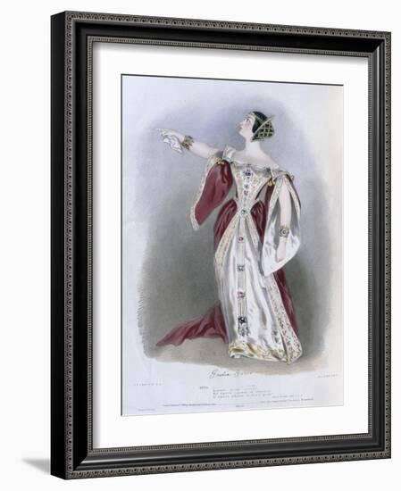 Giulia Grisi (1811-69) as Anna in 'Anna Bolena', from 'Recollections of the Italian Opera',…-Alfred-edward Chalon-Framed Giclee Print