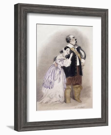 Giulia Grisi and Luigi Lablache in Roles of Elvira and George in Premiere of Opera I Puritani-null-Framed Giclee Print