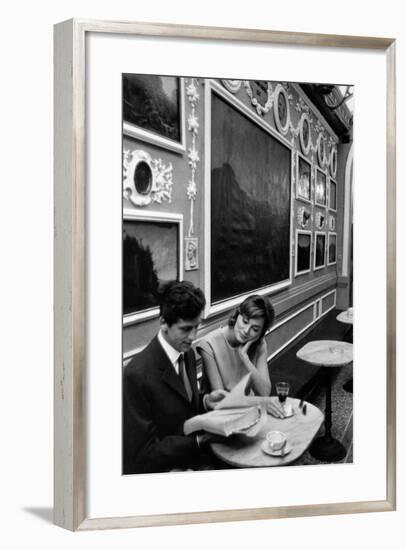 Giulio Bosetti and Lydia Alfonsi at the Antico Caffè Greco in Rome-null-Framed Photographic Print