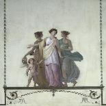 Allegory of Comedy, Justice and Truth, Pompeian-Style Fresco-Giuseppe Borsato-Giclee Print