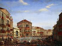 The Rialto Bridge in Venice-Giuseppe Borsato-Framed Giclee Print