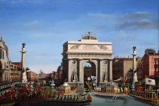 The Rialto Bridge in Venice-Giuseppe Borsato-Framed Giclee Print