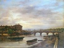 View of City and Pont-Neuf from Bank of Louvre, 1832-Giuseppe Canella-Framed Giclee Print