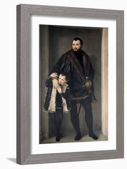 Giuseppe Da Porto and His Son, 16th Century-Paolo Veronese-Framed Giclee Print