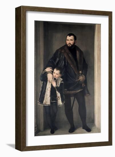 Giuseppe Da Porto and His Son, 16th Century-Paolo Veronese-Framed Giclee Print