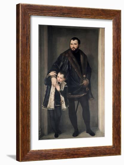 Giuseppe Da Porto and His Son, 16th Century-Paolo Veronese-Framed Giclee Print