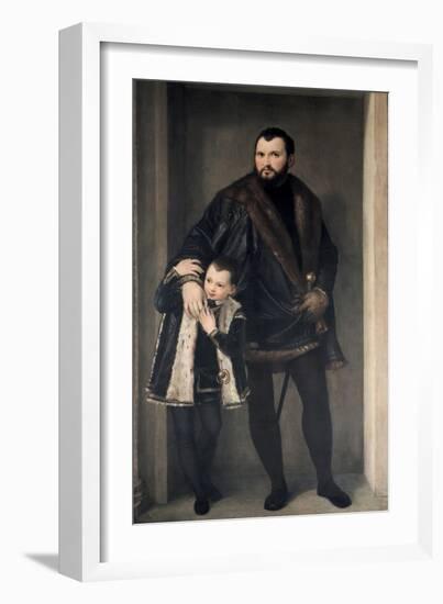 Giuseppe Da Porto and His Son, 16th Century-Paolo Veronese-Framed Giclee Print