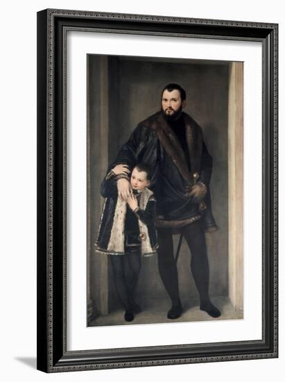 Giuseppe Da Porto and His Son, 16th Century-Paolo Veronese-Framed Giclee Print