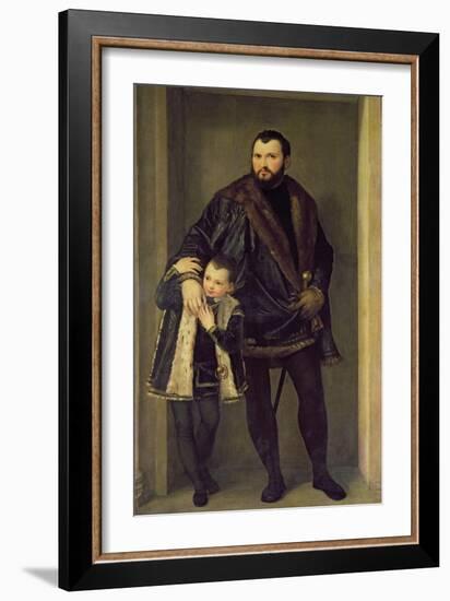 Giuseppe da Porto and his Son Adriano, c.1555-Paolo Veronese-Framed Giclee Print