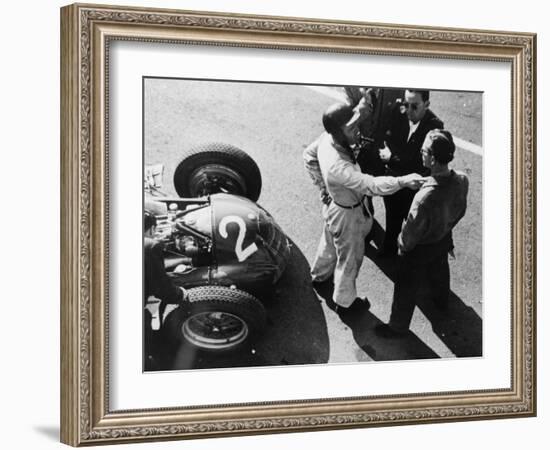 Giuseppe Farina and Alfa Romeo 159, French Grand Prix, Rheims, 1951-null-Framed Premium Photographic Print