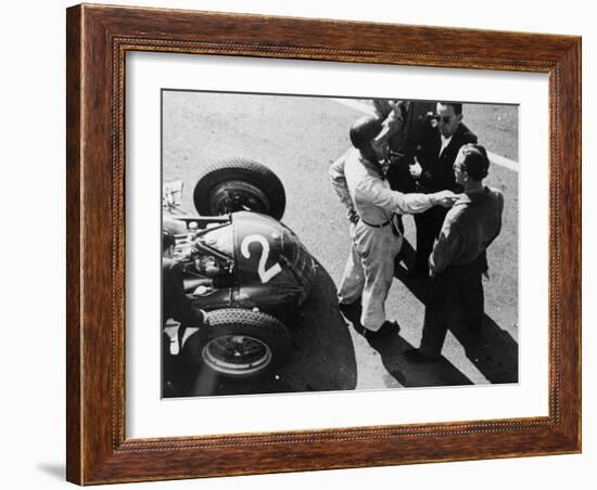 Giuseppe Farina and Alfa Romeo 159, French Grand Prix, Rheims, 1951-null-Framed Premium Photographic Print