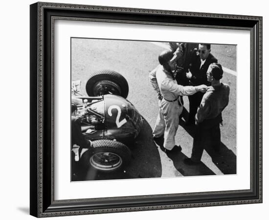 Giuseppe Farina and Alfa Romeo 159, French Grand Prix, Rheims, 1951-null-Framed Premium Photographic Print