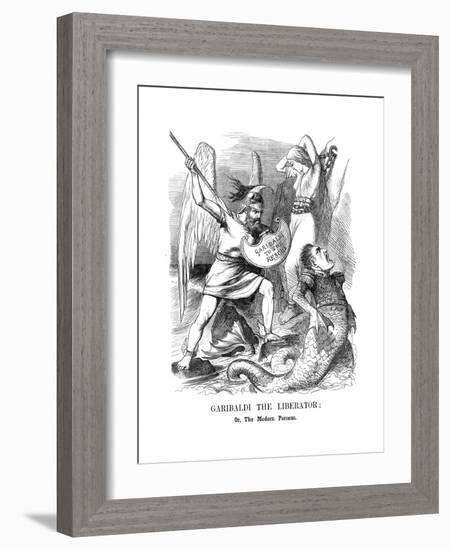 Giuseppe Garibaldi, Conquering Sicily and Naples for the New Kingdom of Italy, 1860-John Tenniel-Framed Giclee Print