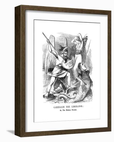 Giuseppe Garibaldi, Conquering Sicily and Naples for the New Kingdom of Italy, 1860-John Tenniel-Framed Giclee Print