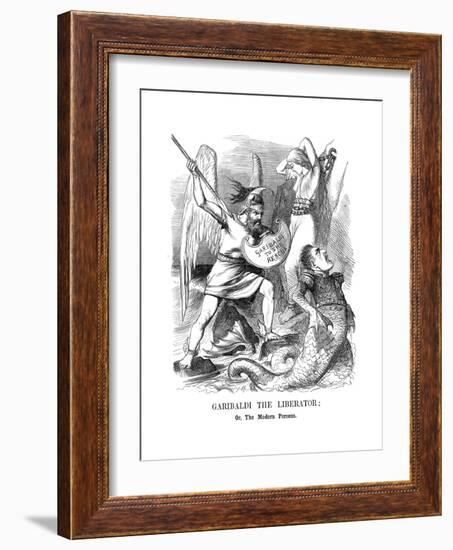 Giuseppe Garibaldi, Conquering Sicily and Naples for the New Kingdom of Italy, 1860-John Tenniel-Framed Giclee Print