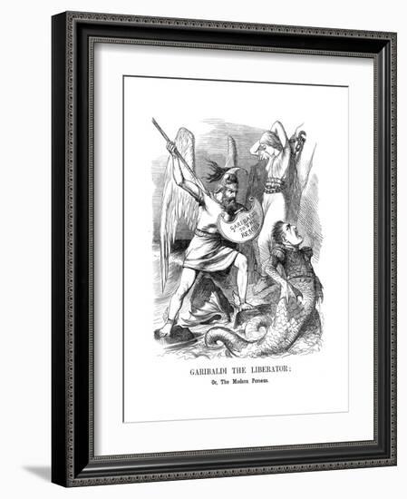 Giuseppe Garibaldi, Conquering Sicily and Naples for the New Kingdom of Italy, 1860-John Tenniel-Framed Giclee Print