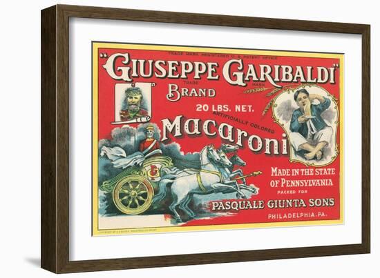 Giuseppe Garibaldi Macaroni Label-null-Framed Art Print