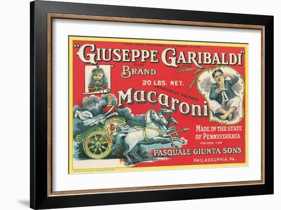 Giuseppe Garibaldi Macaroni Label-null-Framed Art Print