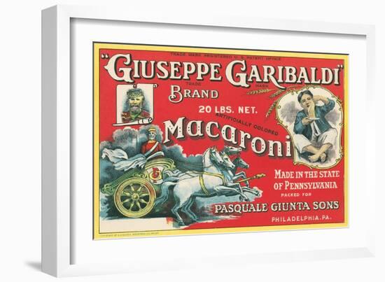 Giuseppe Garibaldi Macaroni Label-null-Framed Art Print