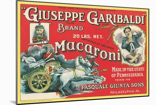 Giuseppe Garibaldi Macaroni Label-null-Mounted Art Print